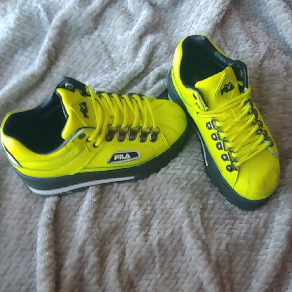 Fila neon green yellow trailblazers